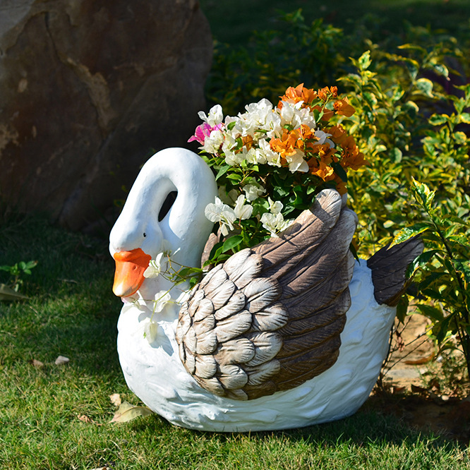 Bonsai Garden Fountain - Garden Goose Fountain Statue Outdoor Animal