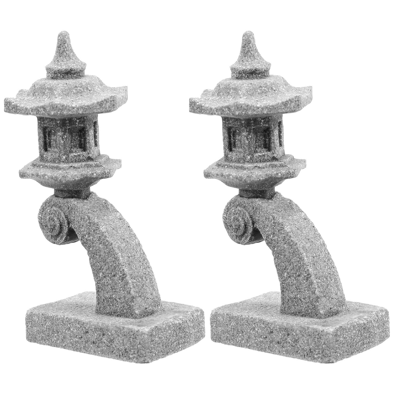 Japanese Garden Bonsai - 2Pcs Japanese Stone Lantern Micro Landscape
