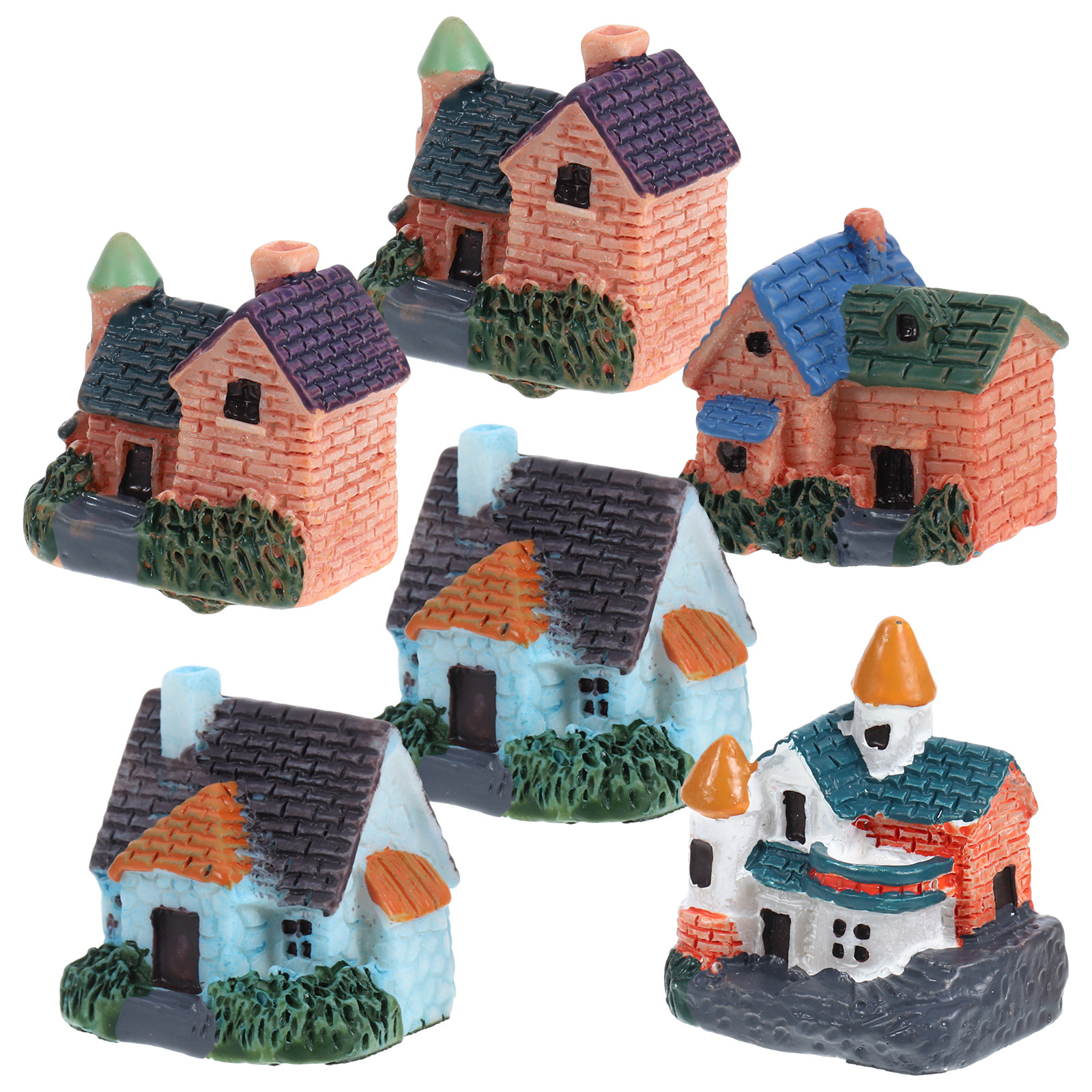 6Pcs Artistic Miniature Villag - Bonsai Garden House 评论和价格