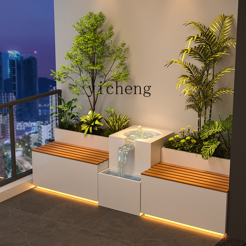 Garden Balcony Flower Box Sitt - Bonsai Garden Fountain 评论和价格