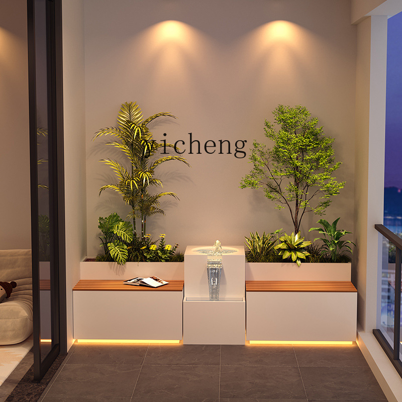 Garden Balcony Flower Box Sitt - Bonsai Garden Fountain 评论和价格