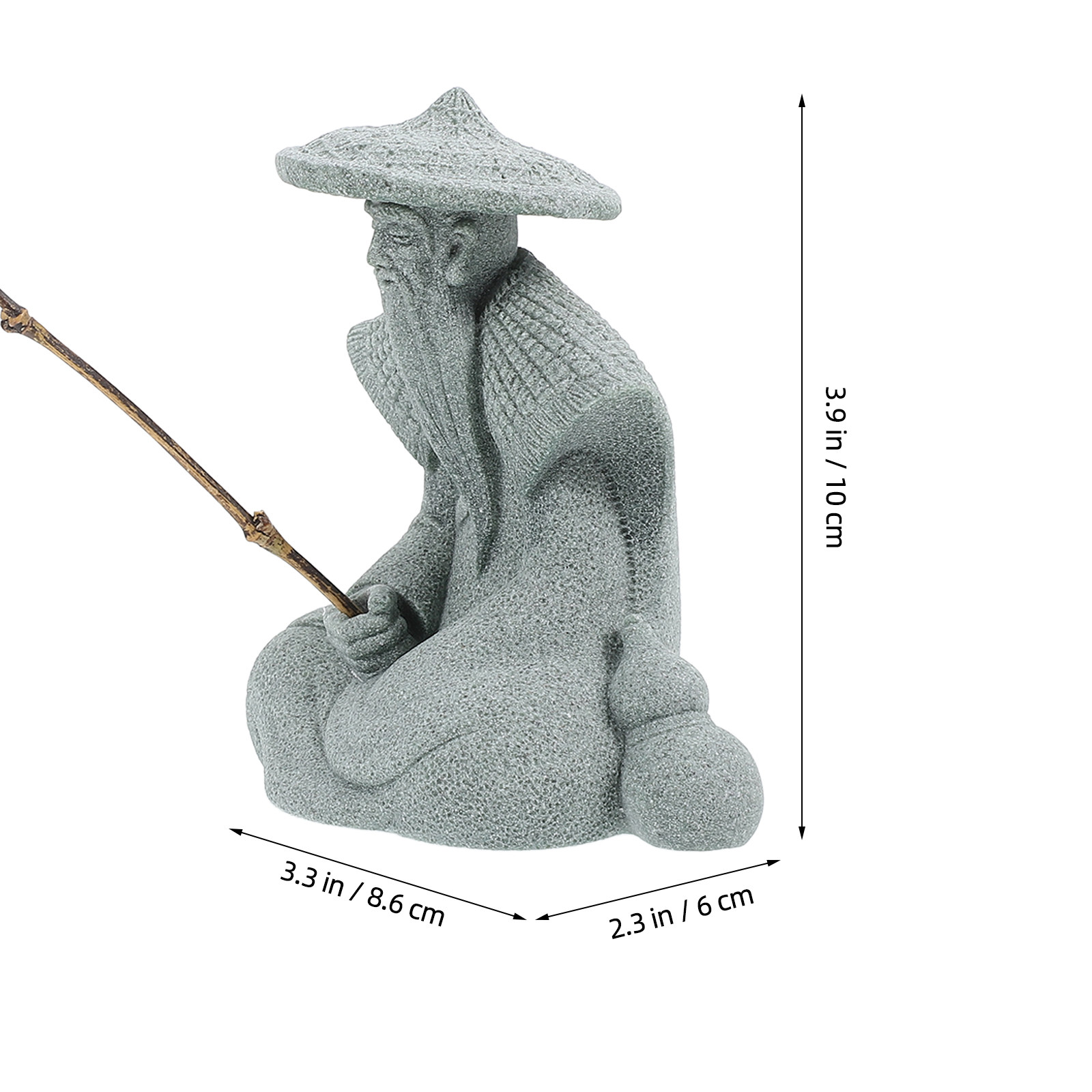 Resin Fisherman Statue Mini fo - Japanese Garden Bonsai 评论和价格
