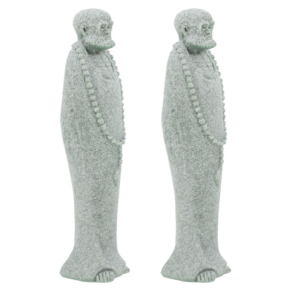 2Pcs Mini Zen Monk Statues Res - Bonsai Gardening 评论和价格