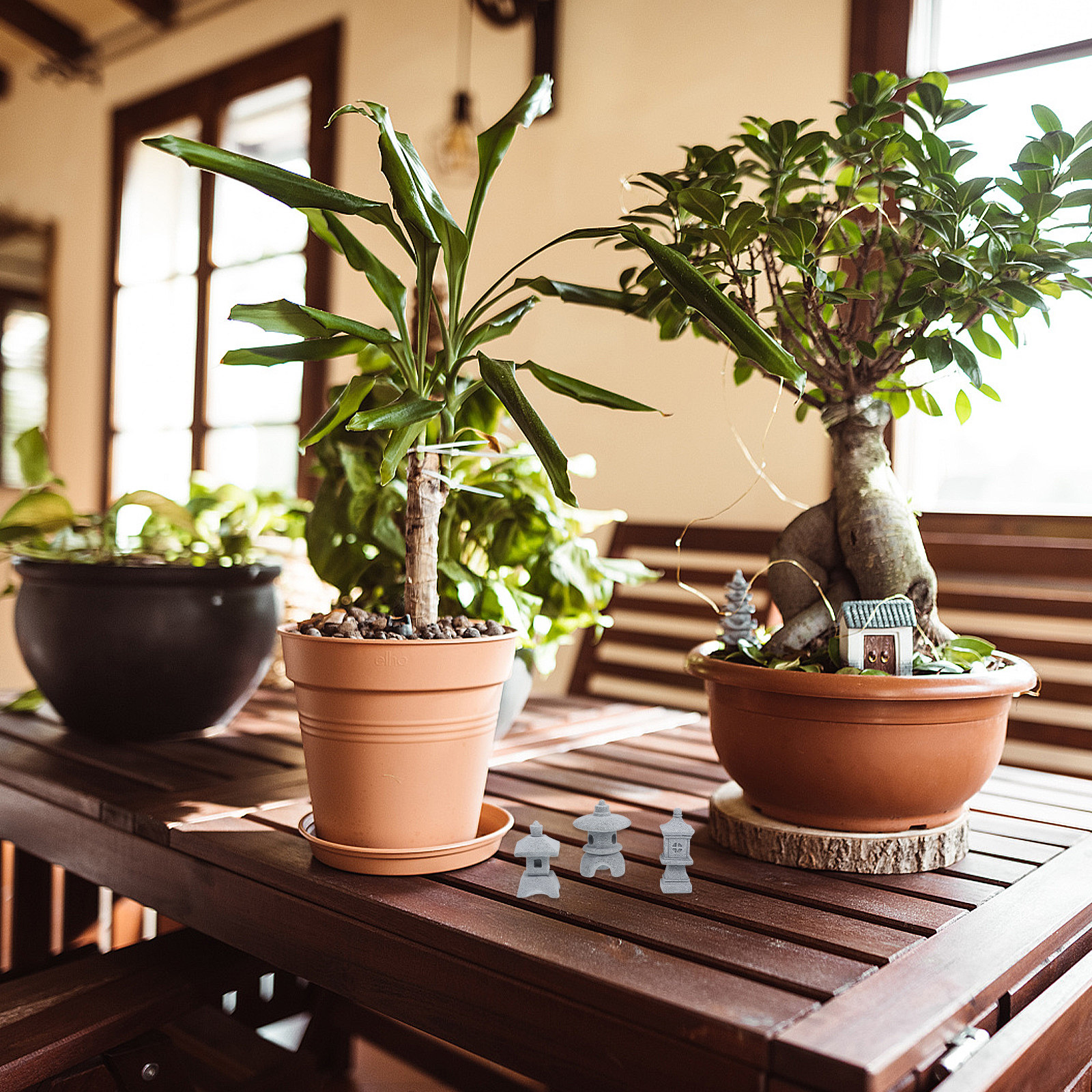 3Pcs Mini Pagoda Garden Statue - Japanese Garden Bonsai 评论和价格