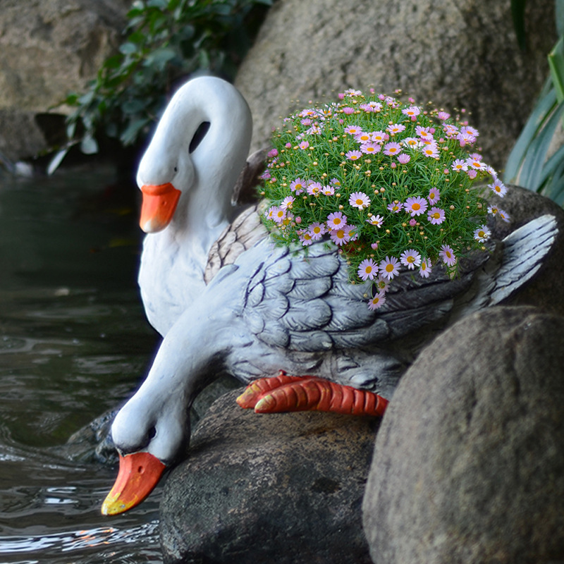 Garden Goose Fountain Statue O - Bonsai Garden Fountain 评论和价格