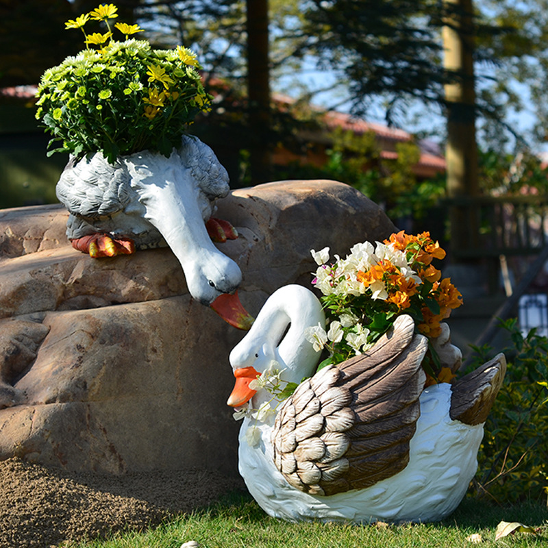 Garden Goose Fountain Statue O - Bonsai Garden Fountain 评论和价格