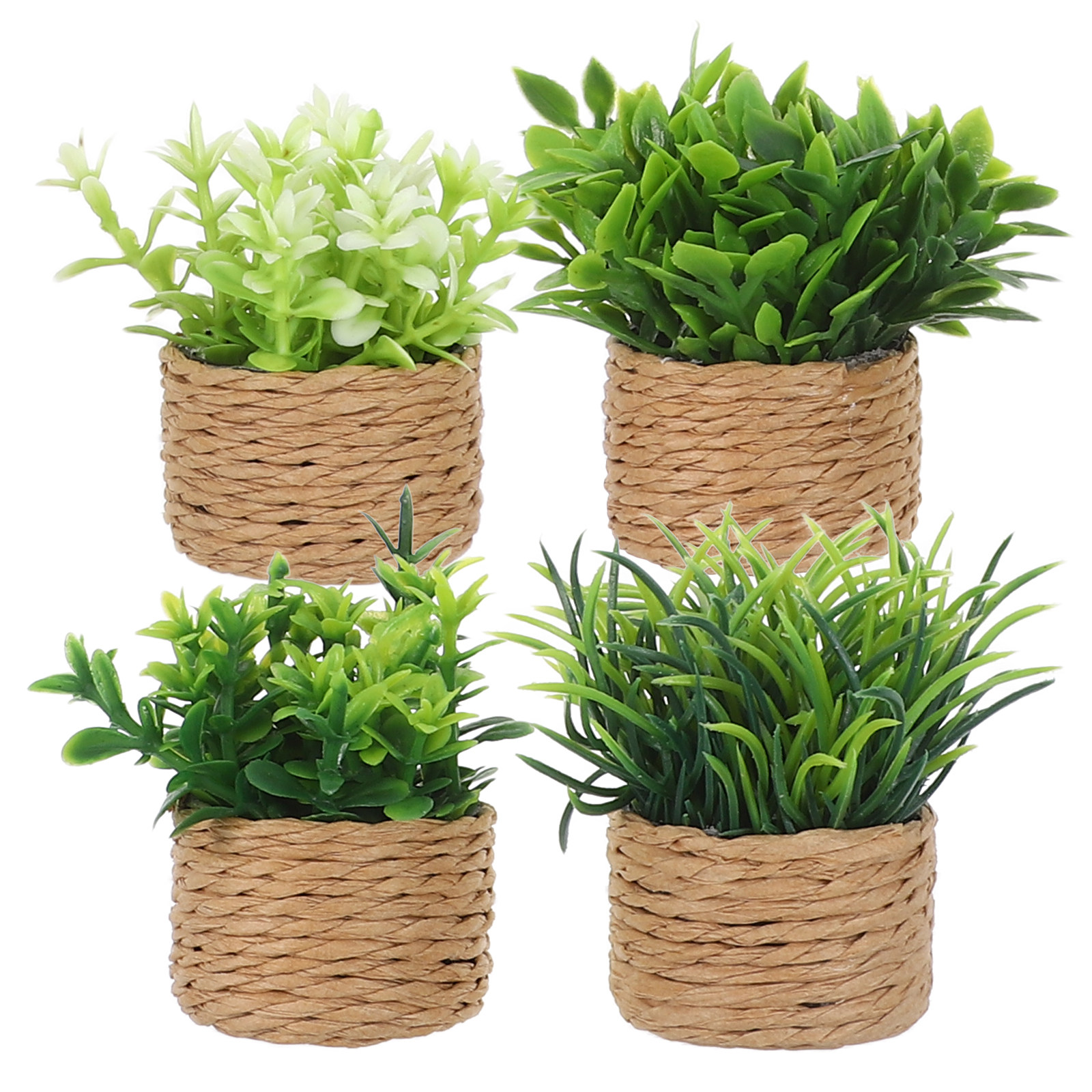 4Pcs Mini Dollhouse Potted Pla - Bonsai Garden House 评论和价格
