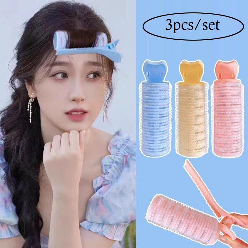 3pcs Fluffy Hair Roller Bangs  - Root Hook Tool 评论和价格