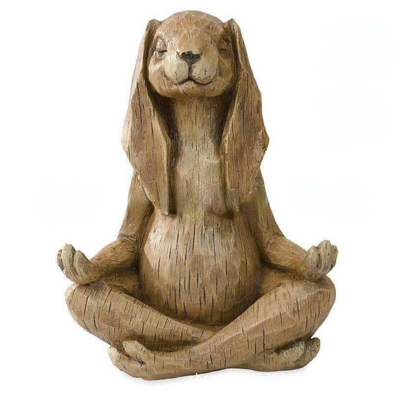 Meditating Zen Rabbit Statue B - Bonsai Garden Fountain 评论和价格