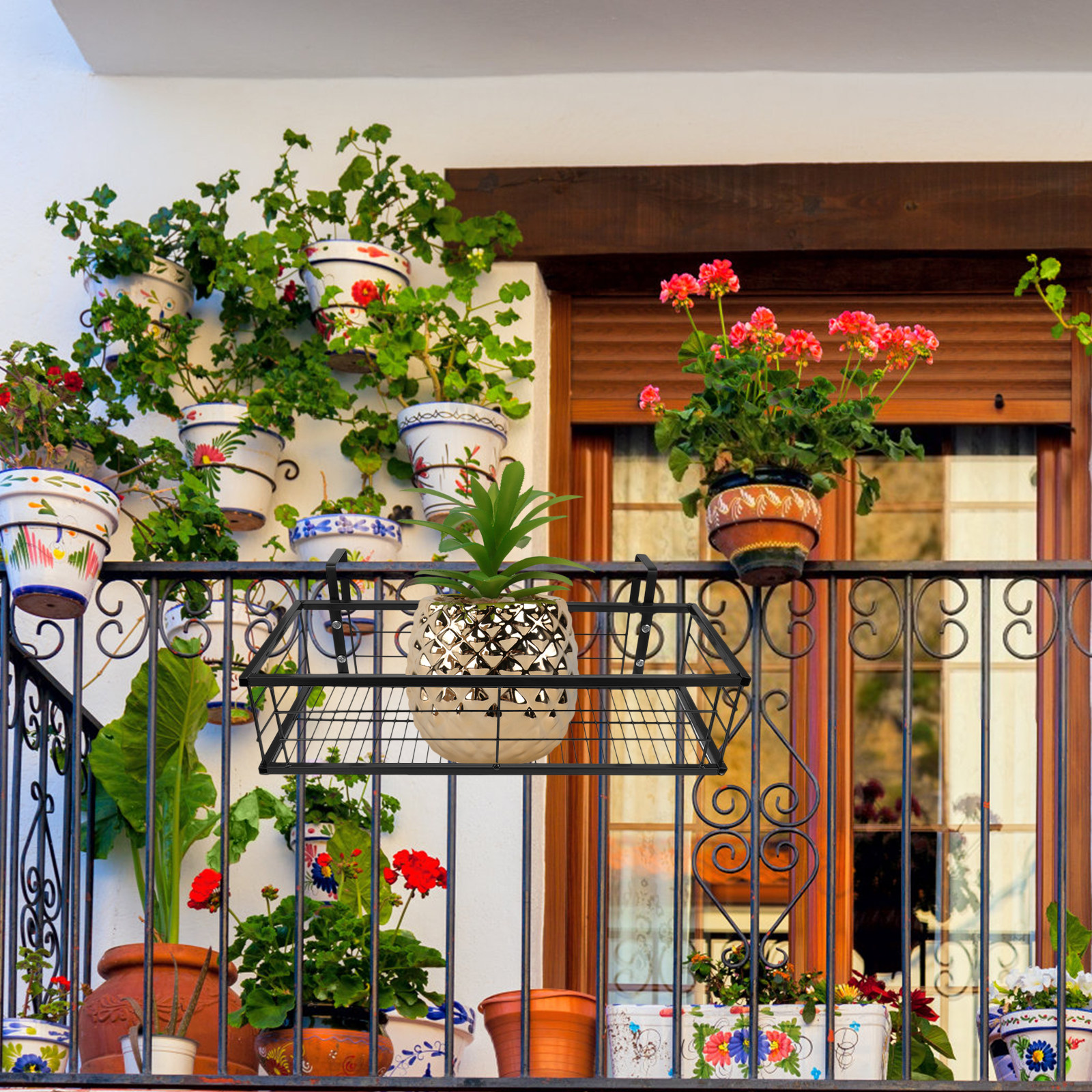 1Pcs Balcony Hanging Flower Po - Bonsai Gardening 评论和价格