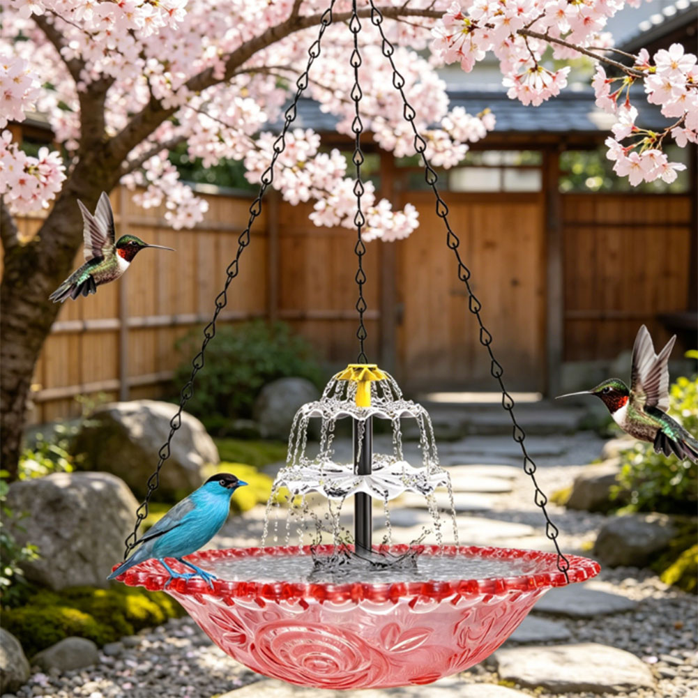 Solar Powered Hanging Birdbath - Bonsai Garden Fountain 评论和价格