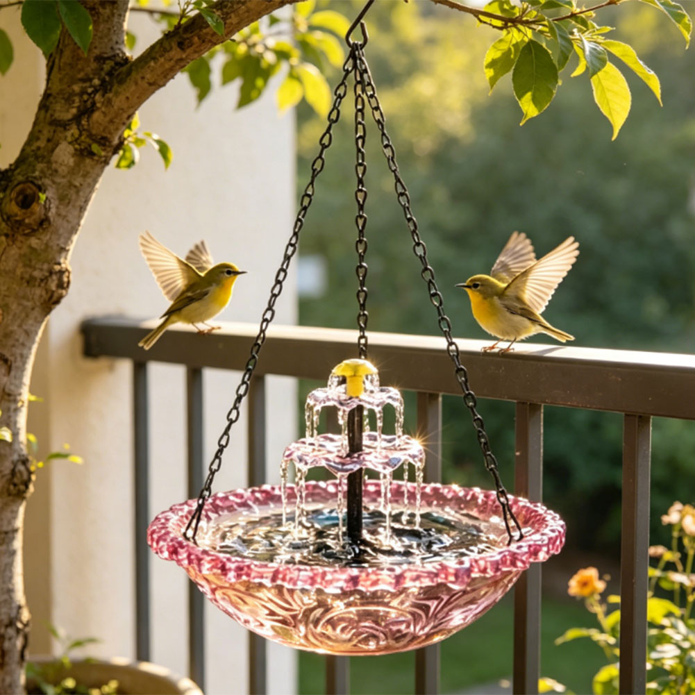Solar Powered Hanging Birdbath - Bonsai Garden Fountain 评论和价格