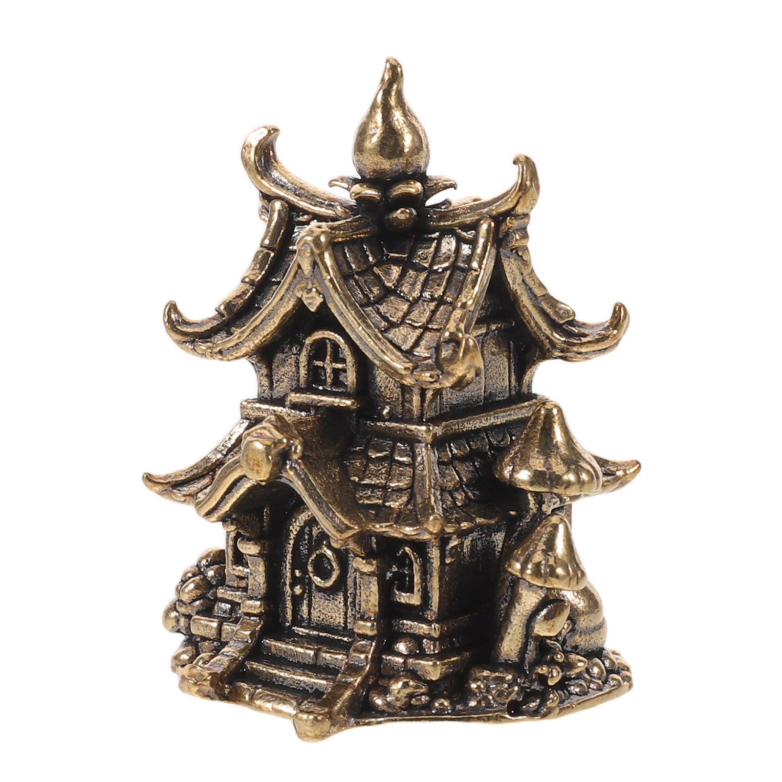 Mini Brass Pagoda Sculpture Vi - Japanese Garden Bonsai 评论和价格