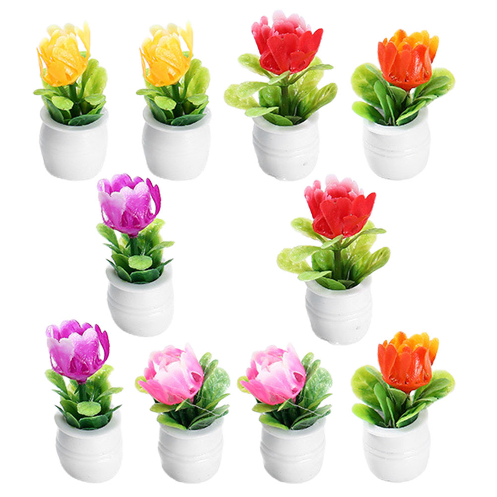 10Pcs Premium Resin Artificial - Bonsai Garden House 评论和价格