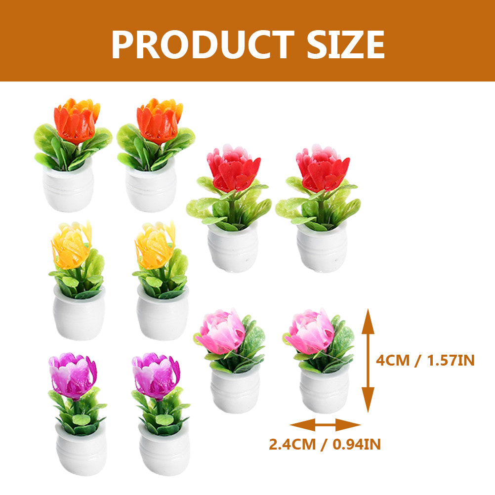 10Pcs Premium Resin Artificial - Bonsai Garden House 评论和价格